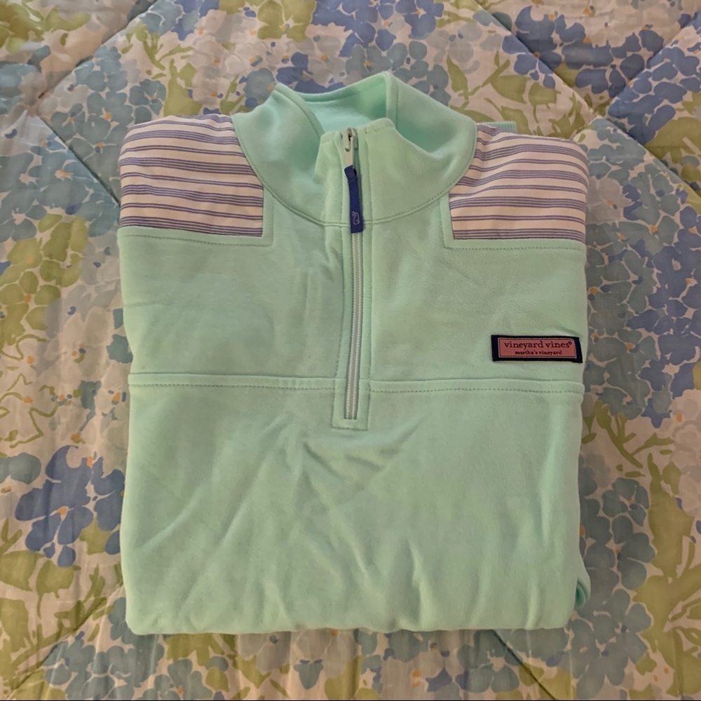 NWOT Vineyard vines mint green quarter zip